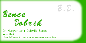 bence dobrik business card